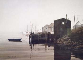 Misty Harbor by David Knowlton art print