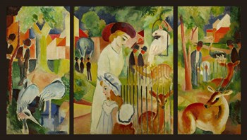 Large Zoological Garden (Triptych) by August Macke art print