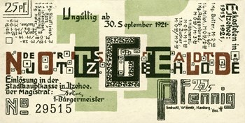 25 PF Notgeld, Itzehoe, Back by Print Collection art print
