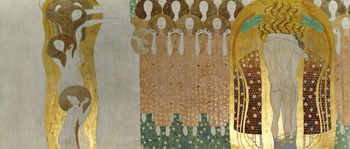 Detail from the &quot;&quot;Beethoven Frieze&quot;&quot; I by Gustav Klimt art print