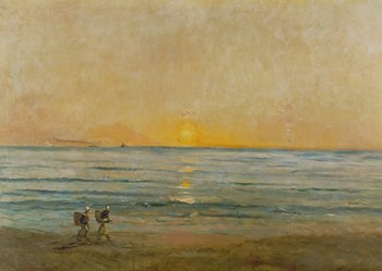 Sunset With Fishermen by Charles Francois Daubigny art print