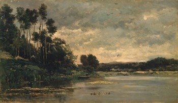The Riverbank by Charles Francois Daubigny art print