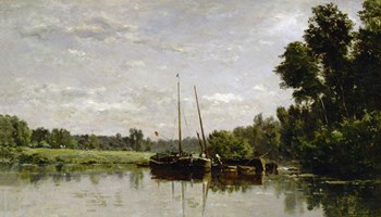 The Barges, 1865 by Charles Francois Daubigny art print