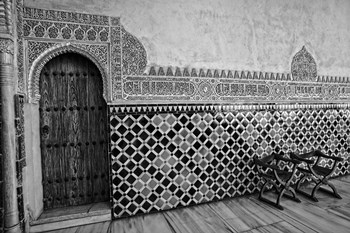 Spain, Andalusia, Alhambra Ornate Door and tile of Nazrid Palace by Julie Eggers / Danita Delimont art print