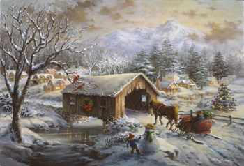 Covered Bridge by Nicky Boehme art print