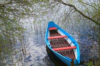 Canoe on Lake, Trakai, Lithuania by Keren Su / Danita Delimont art print