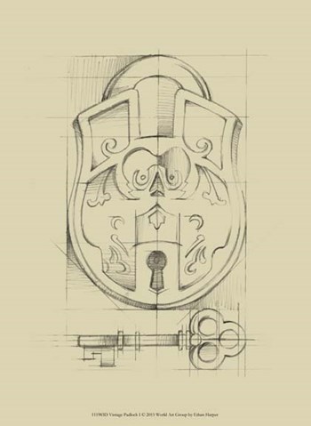 Vintage Padlock I by Ethan Harper art print