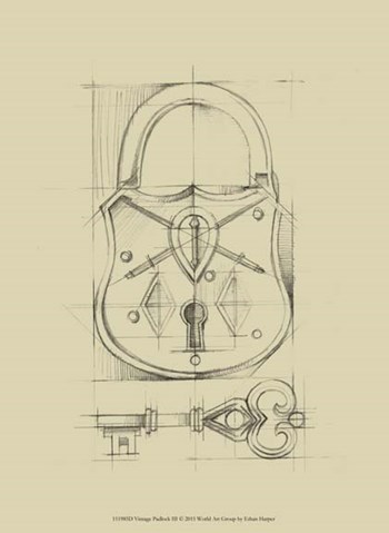 Vintage Padlock III by Ethan Harper art print