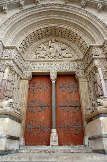 Entrance to Eglise St-Trophime, France by Lisa S. Engelbrecht / Danita Delimont art print