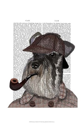 Schnauzer Sherlock by Fab Funky art print