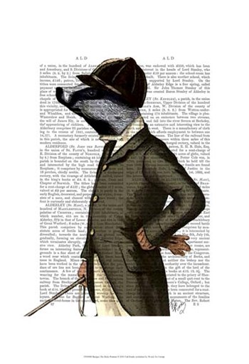 Badger The Rider Portrait by Fab Funky art print