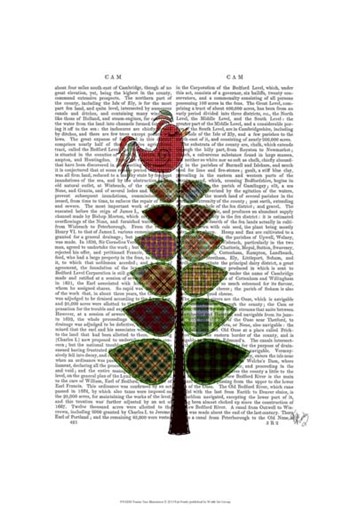 Tartan Tree Illustration by Fab Funky art print