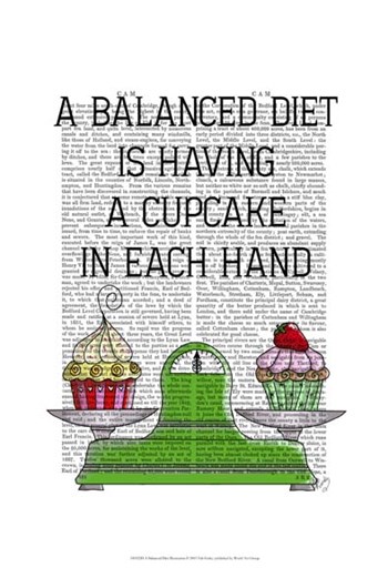 A Balanced Diet Illustration by Fab Funky art print