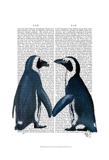 Penguins in Love by Fab Funky art print