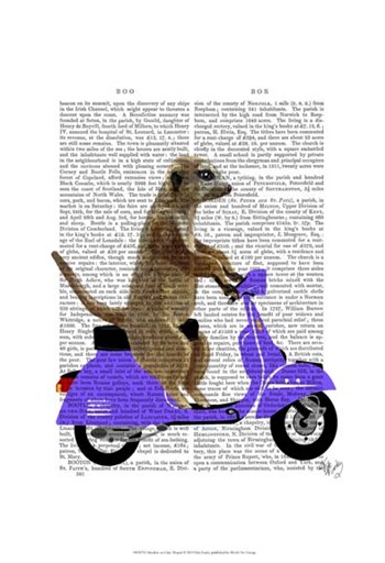 Meerkat on Lilac Moped by Fab Funky art print
