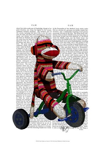 Sock Monkey on Tricycle by Fab Funky art print