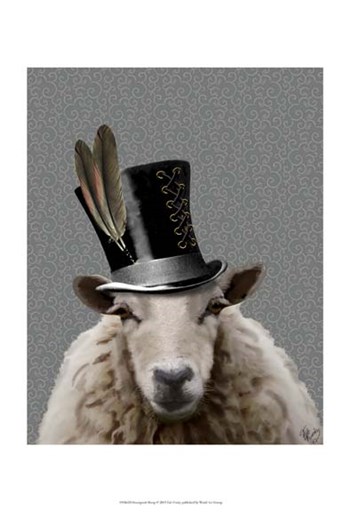 Steampunk Sheep by Fab Funky art print