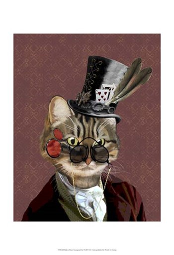 Phileas Feline Steampunk Cat by Fab Funky art print