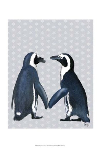 Penguins In Love by Fab Funky art print