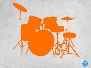Orange Drum Set by Naxart art print