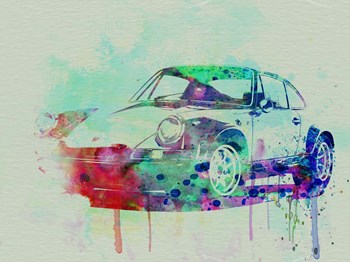Porsche 911 Watercolor 2 by Naxart art print