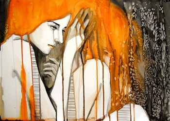 Girl with Orange Hair by Rebekka art print