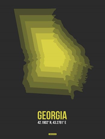 Georgia Radiant Map 6 by Naxart art print