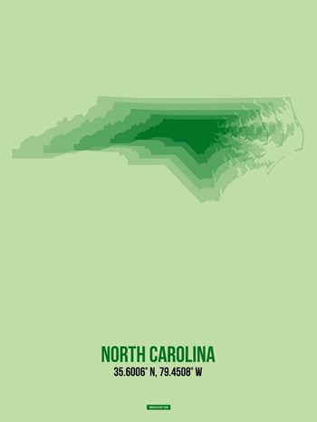 North Carolina Radiant Map 2 by Naxart art print