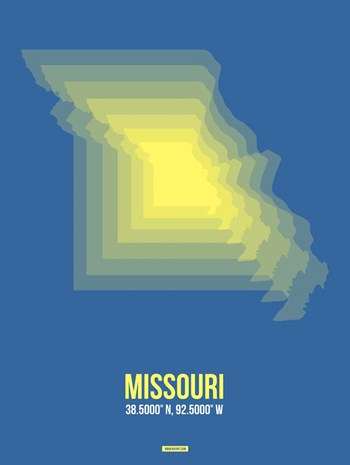 Missouri Radiant Map 3 by Naxart art print