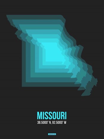 Missouri Radiant Map 5 by Naxart art print
