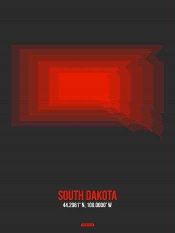 South Dakota Radiant Map 4 by Naxart art print