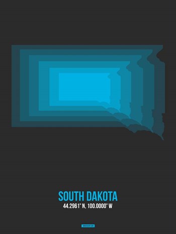 South Dakota Radiant Map 5 by Naxart art print