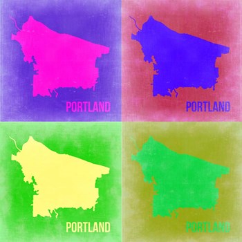 Portland Pop Art Map 2 by Naxart art print