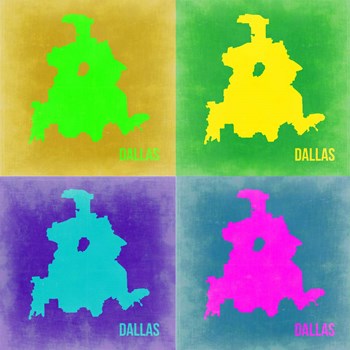 Dallas Pop Art Map 2 by Naxart art print