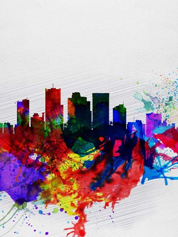 Phoenix Watercolor Skyline 2 by Naxart art print