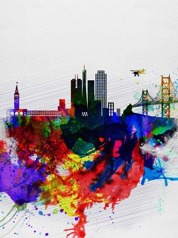 San Francisco Watercolor Skyline 1 by Naxart art print