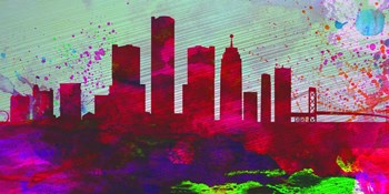 Detroit City Skyline by Naxart art print