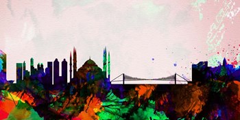 Istanbul City Skyline by Naxart art print