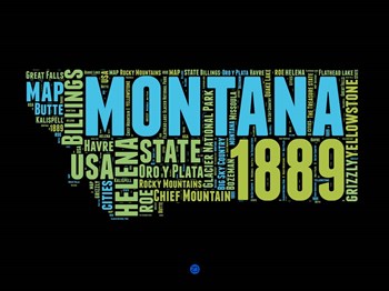 Montana Word Cloud 1 by Naxart art print