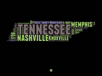 Tennessee Word Cloud 1 by Naxart art print