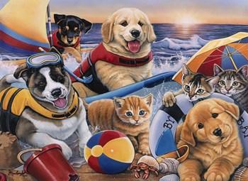 Beach Buddies by Jenny Newland art print