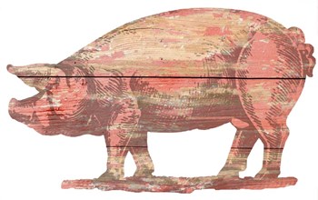 Pig Cut Out by RetroPlanet art print