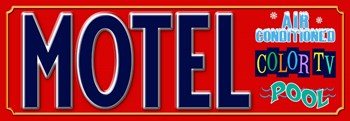 Motel AC Pool TV by RetroPlanet art print
