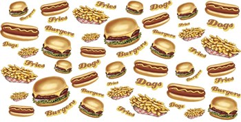 Burgers Fries Dogs by RetroPlanet art print