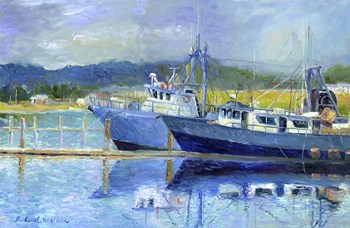 Fishing Boats On Oregon Coast by Richard Wallich art print