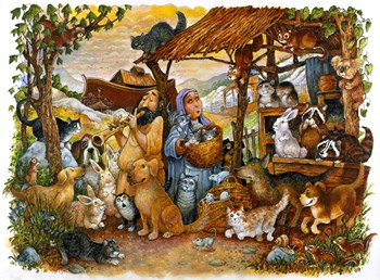 Noah &amp; the Animals by Bill Bell art print