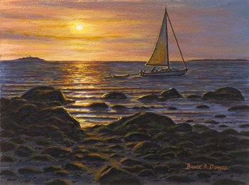 Sail Boat At Napa Tree Pt. by Bruce Dumas art print