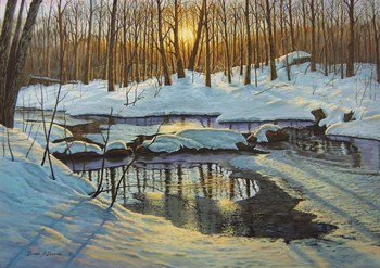 Winter Brook Sunset by Bruce Dumas art print