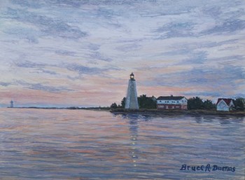 Old Saybrook Light by Bruce Dumas art print