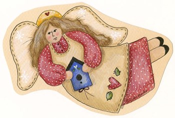 Birdhouse Angel by Debbie McMaster art print